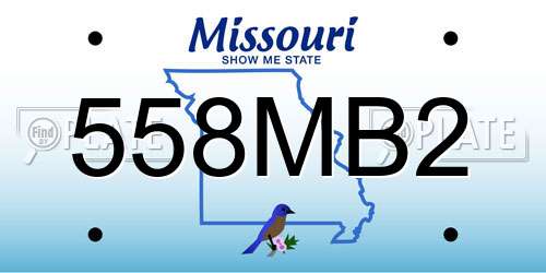 558MB2 Missouri License Plate
