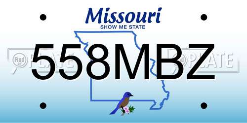 558MBZ Missouri License Plate