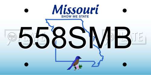 558SMB Missouri License Plate