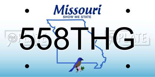 558THG Missouri License Plate