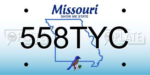 558TYC Missouri License Plate