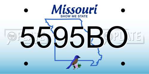 5595BO Missouri License Plate
