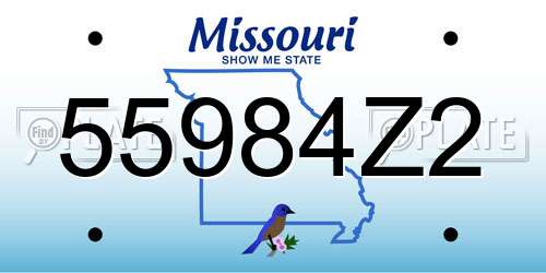 55984Z2 Missouri License Plate