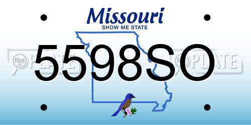 5598SO Missouri License Plate