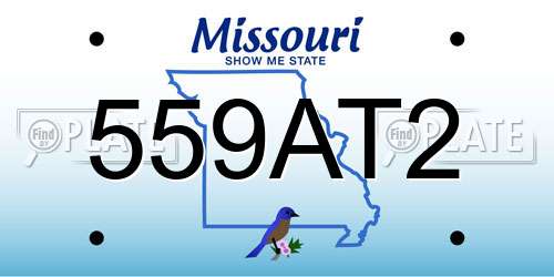 559AT2 Missouri License Plate