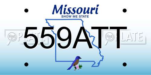 559ATT Missouri License Plate