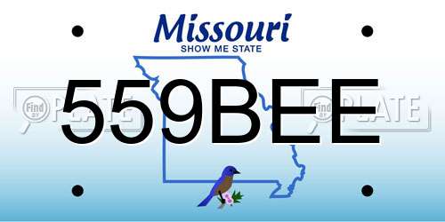 559BEE Missouri License Plate