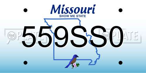 559SS0 Missouri License Plate