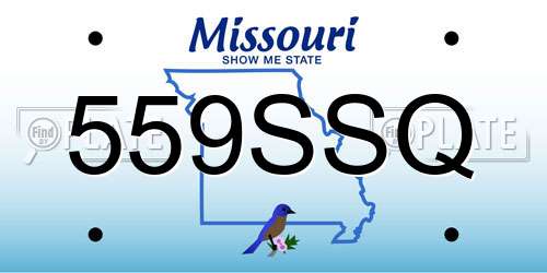 559SSQ Missouri License Plate