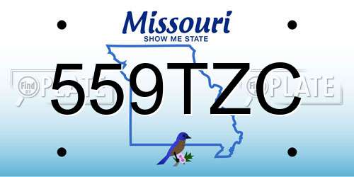559TZC Missouri License Plate