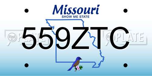 559ZTC Missouri License Plate
