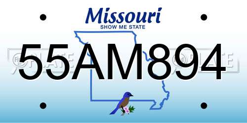 55AM894 Missouri License Plate
