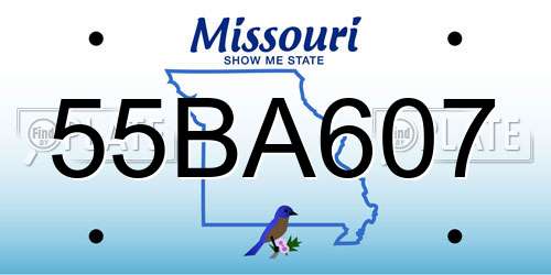 55BA607 Missouri License Plate