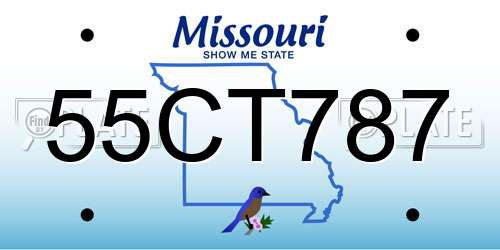 55CT787 Missouri License Plate