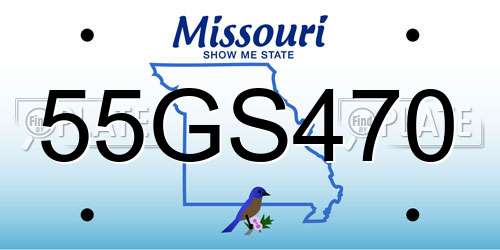 55GS470 Missouri License Plate