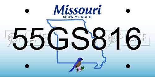 55GS816 Missouri License Plate