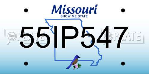 55IP547 Missouri License Plate
