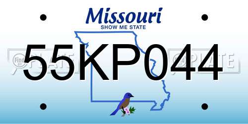 55KP044 Missouri License Plate