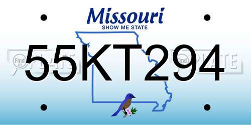 55KT294 Missouri License Plate
