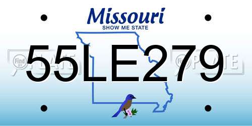 55LE279 Missouri License Plate