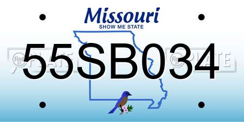55SB034 Missouri License Plate