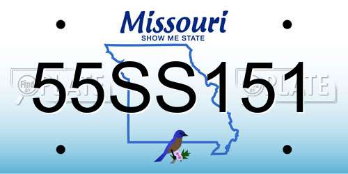 55SS151 Missouri License Plate