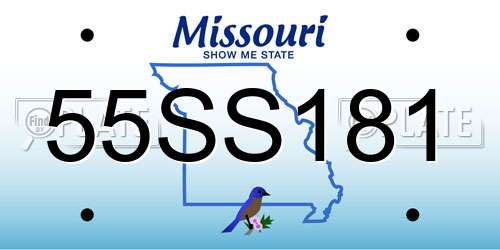 55SS181 Missouri License Plate