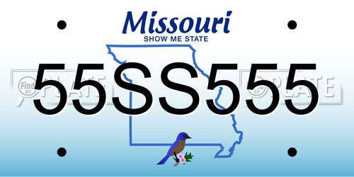 55SS555 Missouri License Plate