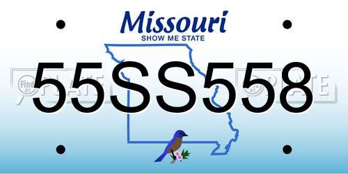 55SS558 Missouri License Plate
