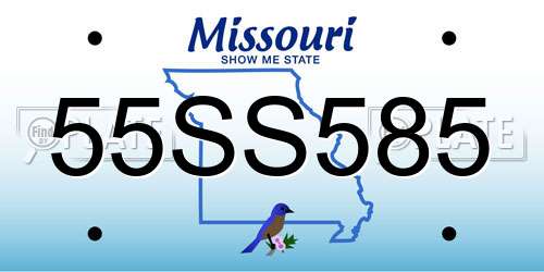 55SS585 Missouri License Plate