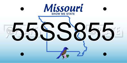55SS855 Missouri License Plate