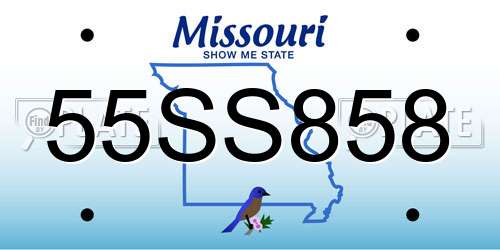 55SS858 Missouri License Plate