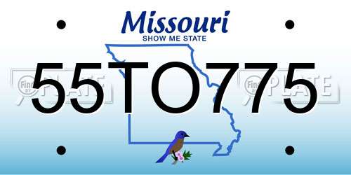 55TO775 Missouri License Plate
