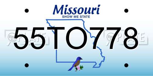 55TO778 Missouri License Plate