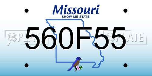 560F55 Missouri License Plate