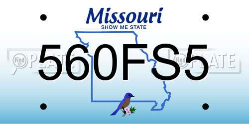 560FS5 Missouri License Plate