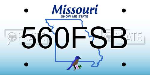 560FSB Missouri License Plate