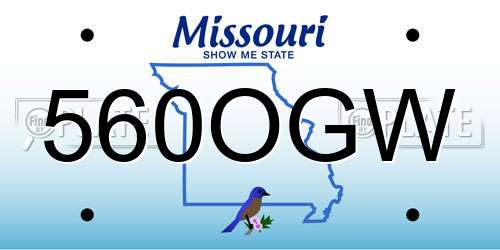 560OGW Missouri License Plate