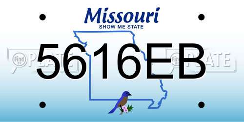 5616EB Missouri License Plate