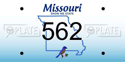 562 Missouri License Plate