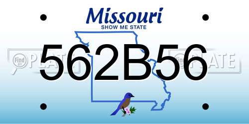 562B56 Missouri License Plate