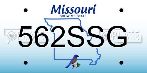 562SSG Missouri License Plate