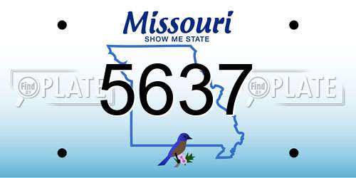 5637 Missouri License Plate
