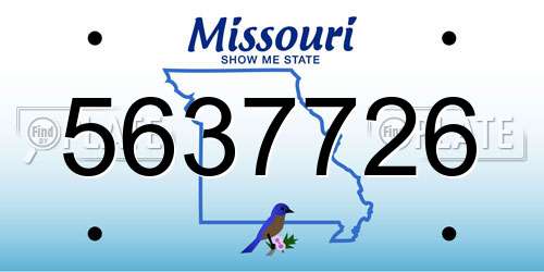 5637726 Missouri License Plate