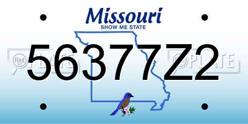 56377Z2 Missouri License Plate
