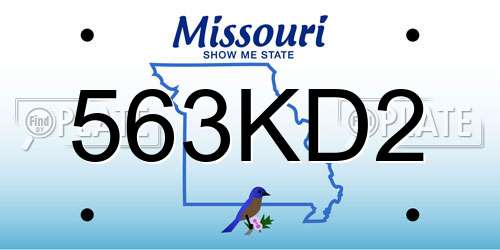 563KD2 Missouri License Plate