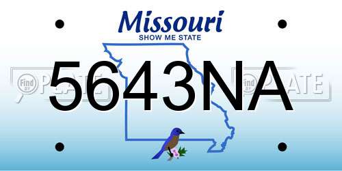 5643NA Missouri License Plate