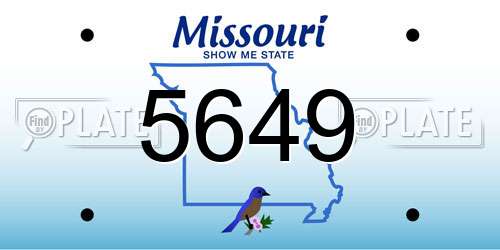 5649 Missouri License Plate