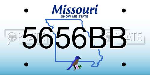 5656BB Missouri License Plate