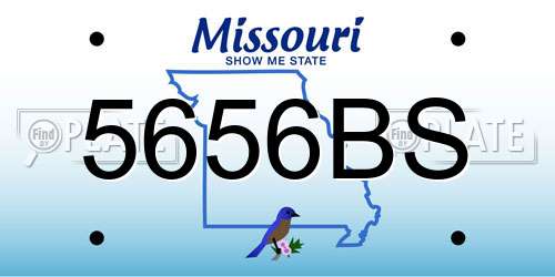 5656BS Missouri License Plate
